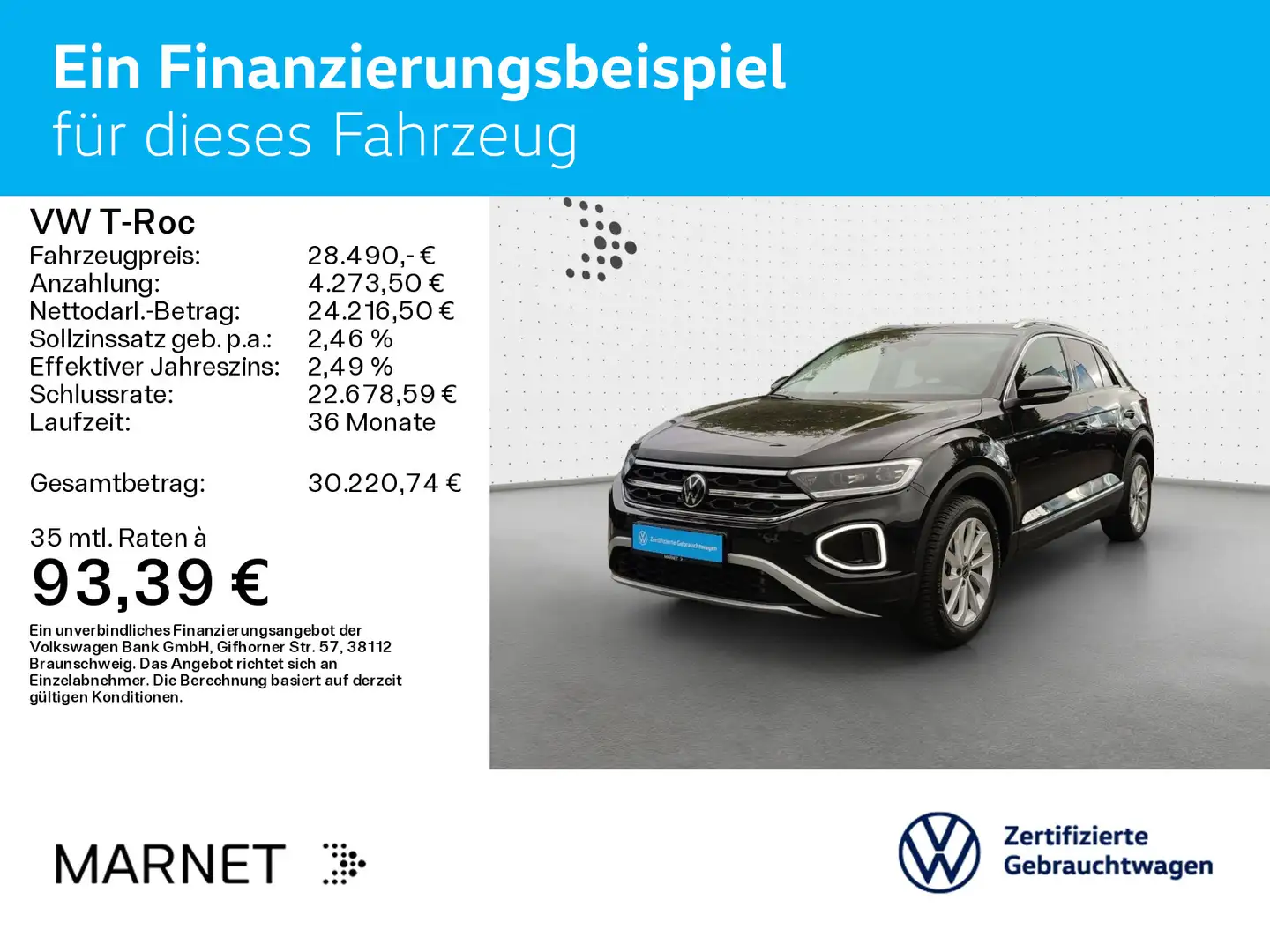 Volkswagen T-Roc T-ROC 1.5 TSI DSG STYLE*LED*AHK*PDC*SHZ*NAVI*KLI Noir - 2