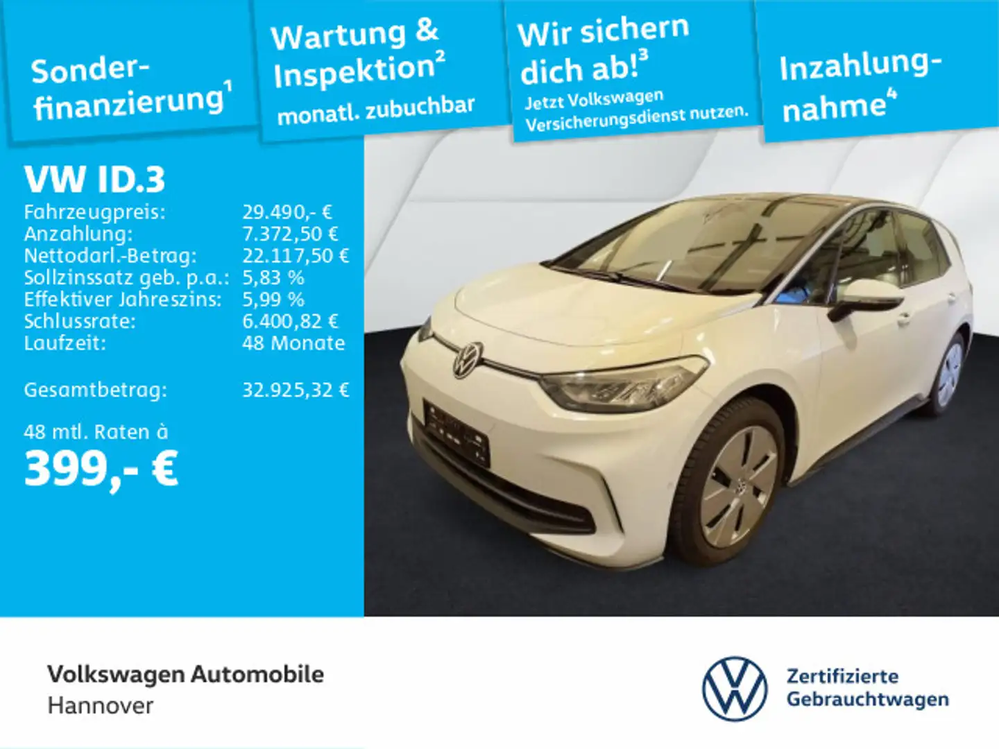 Volkswagen ID.3 Pro ACC Kamera Navi PDC SHZ LED Weiß - 1