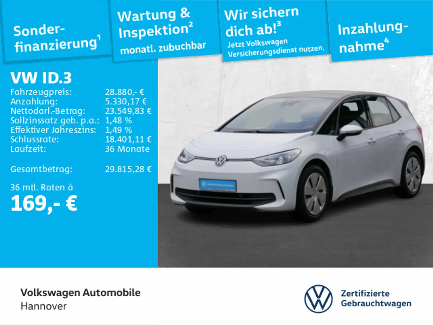 Volkswagen ID.3 Pro ACC Kamera Navi PDC SHZ LED Weiß - 1