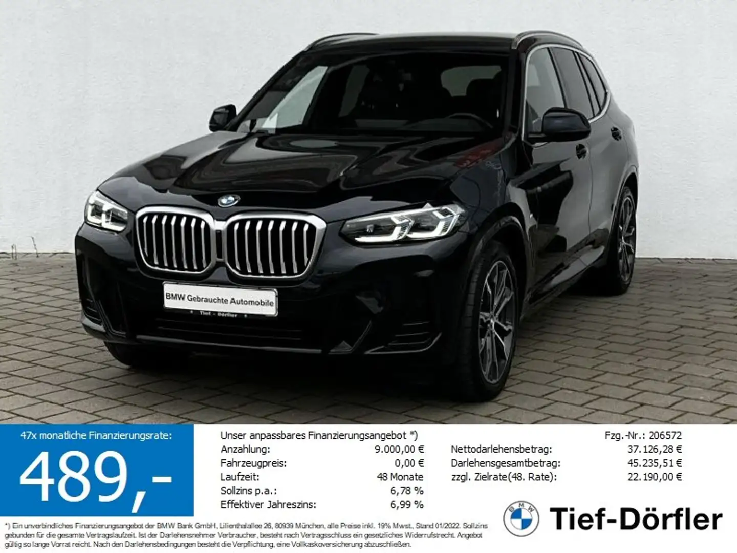 BMW X3 xDrive30d SAG M Sport LASER/HUD/AKUSTIK/K-ZUG Noir - 1