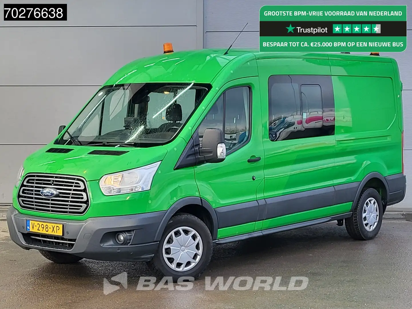 Ford Transit 130pk Dubbel Cabine L3H2 Trekhaak Navi Airco Cruis Groen - 1