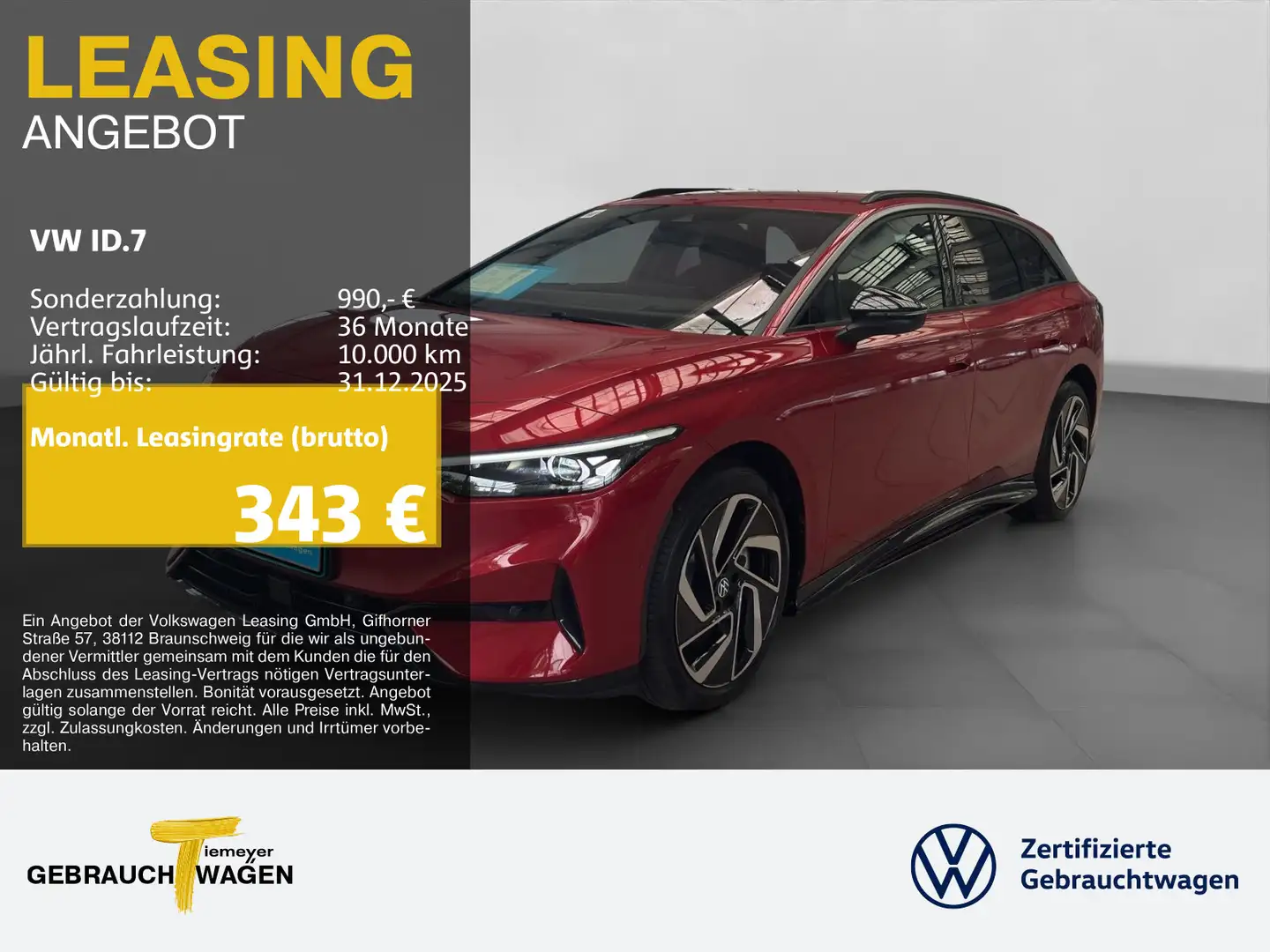 Volkswagen ID.7 Tourer PRO 286PS LM20 AHK 360 WÄRMEPUMPE Rosso - 1