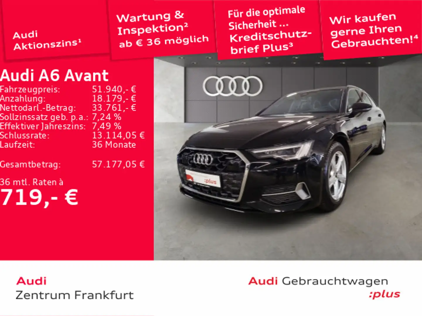 Audi A6 45 TFSI quattro advanced S tronic Matr Schwarz - 1