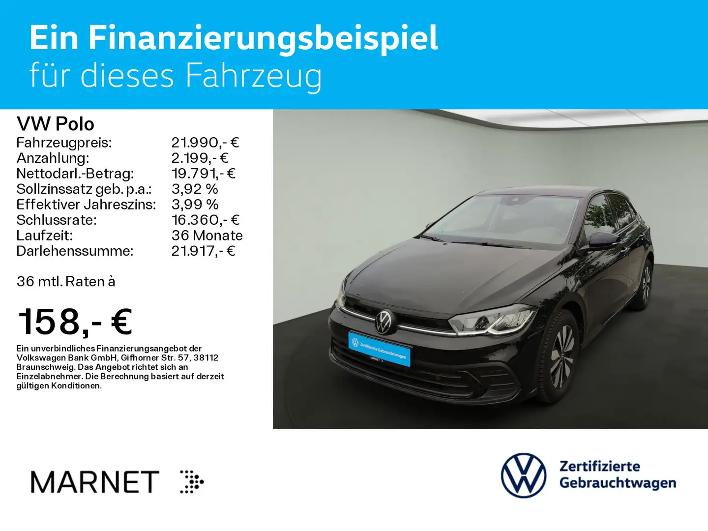 Volkswagen Polo 1.0 TSI DSG MOVE *LED*AHK*DIGITAL*NAVI*KAME Noir - 2