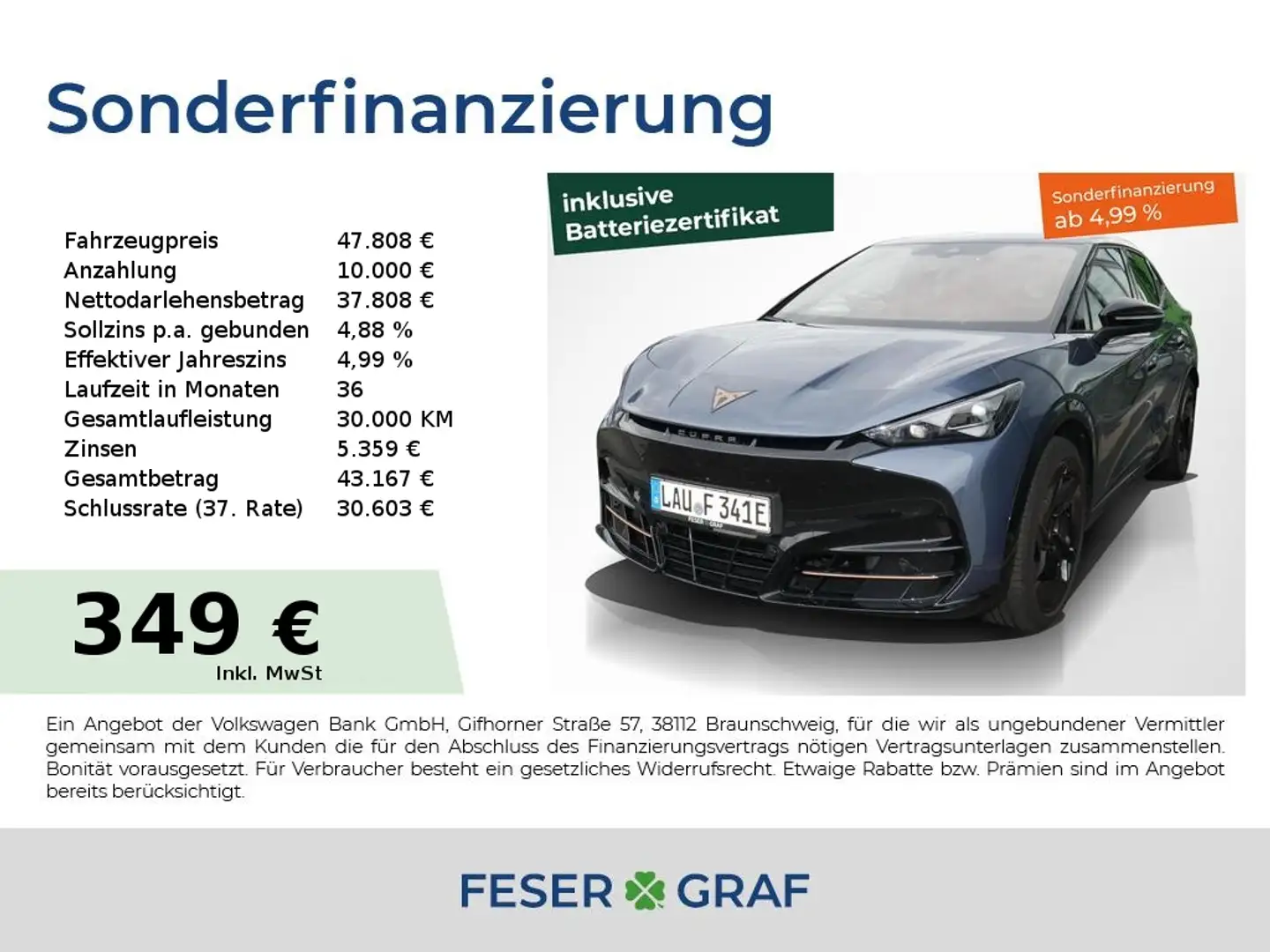 CUPRA Tavascan VZ 4Drive HuD/R-Kamera/ACC,PANO, Blau - 1