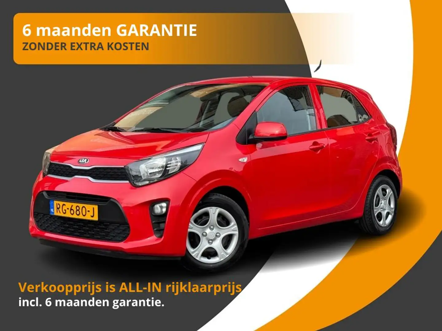 Kia Picanto 1.0 CVVT COMFORTLINE 5-DEURS NW.MODEL/AIRCO/BLUETO Rood - 1