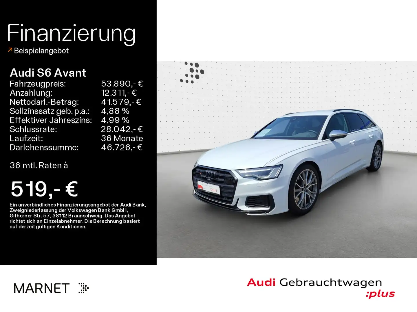 Audi S6 3.0 TDI quattro*Navi*Matrix*Alu*AHK*B&O Weiß - 1