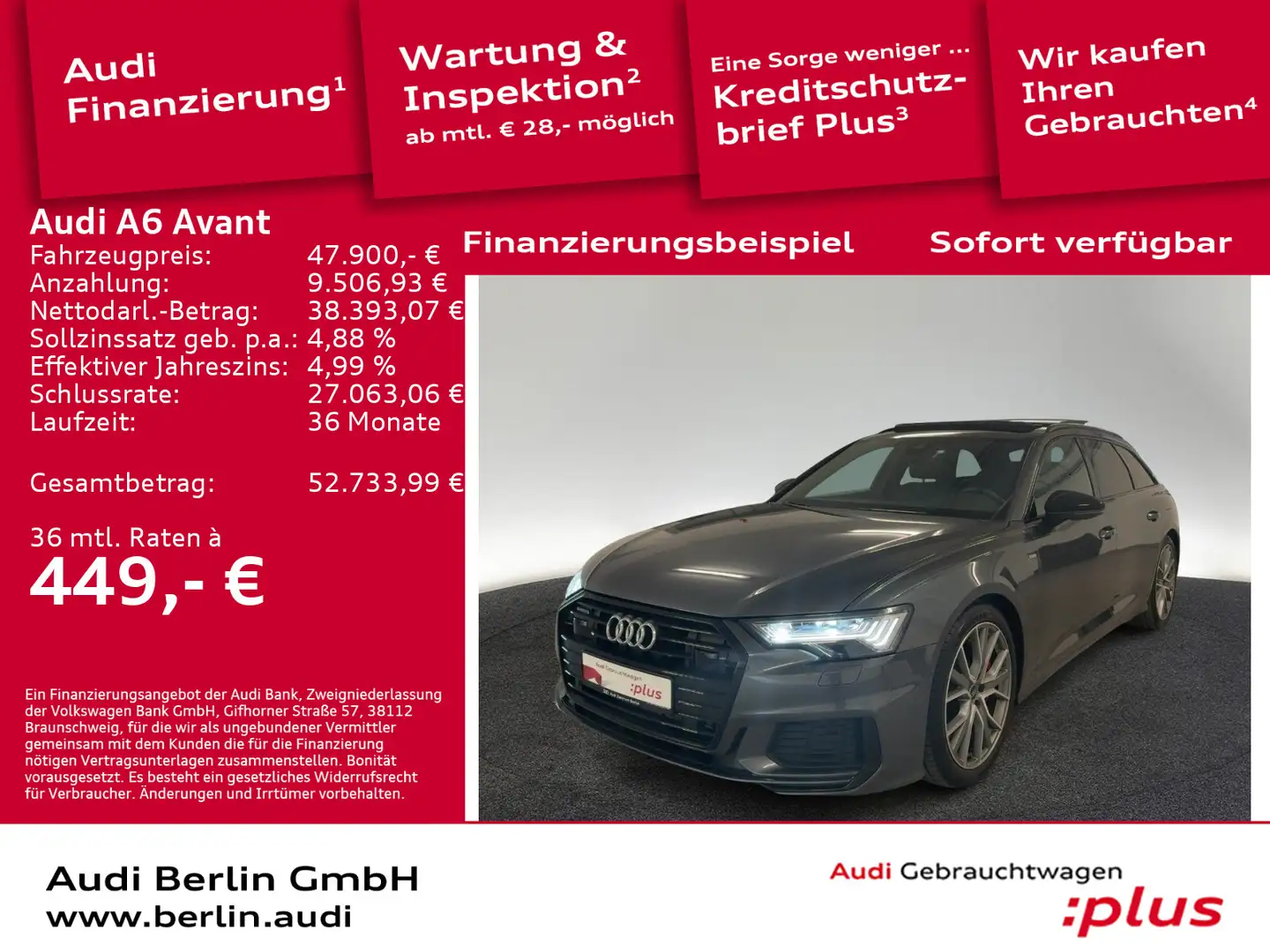 Audi A6 sport 55 TFSI e qu.S tr. AHK MATRIX RFK Grau - 1