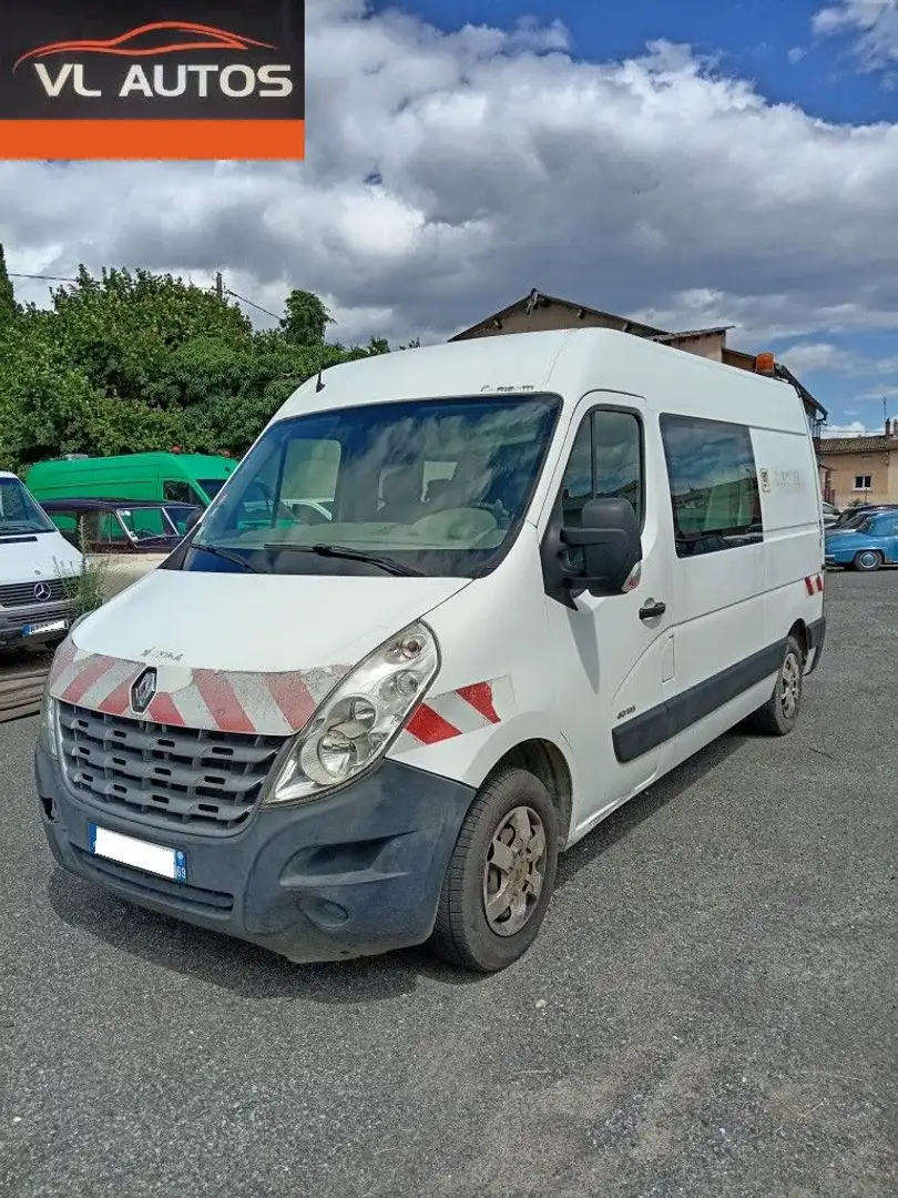 Renault Master III Phase 1 Cabine approfondie 7 places 2.3 DCI 125 cv Année 2010 5300 HT en l'état pour professionnel ou export Weiß - 2