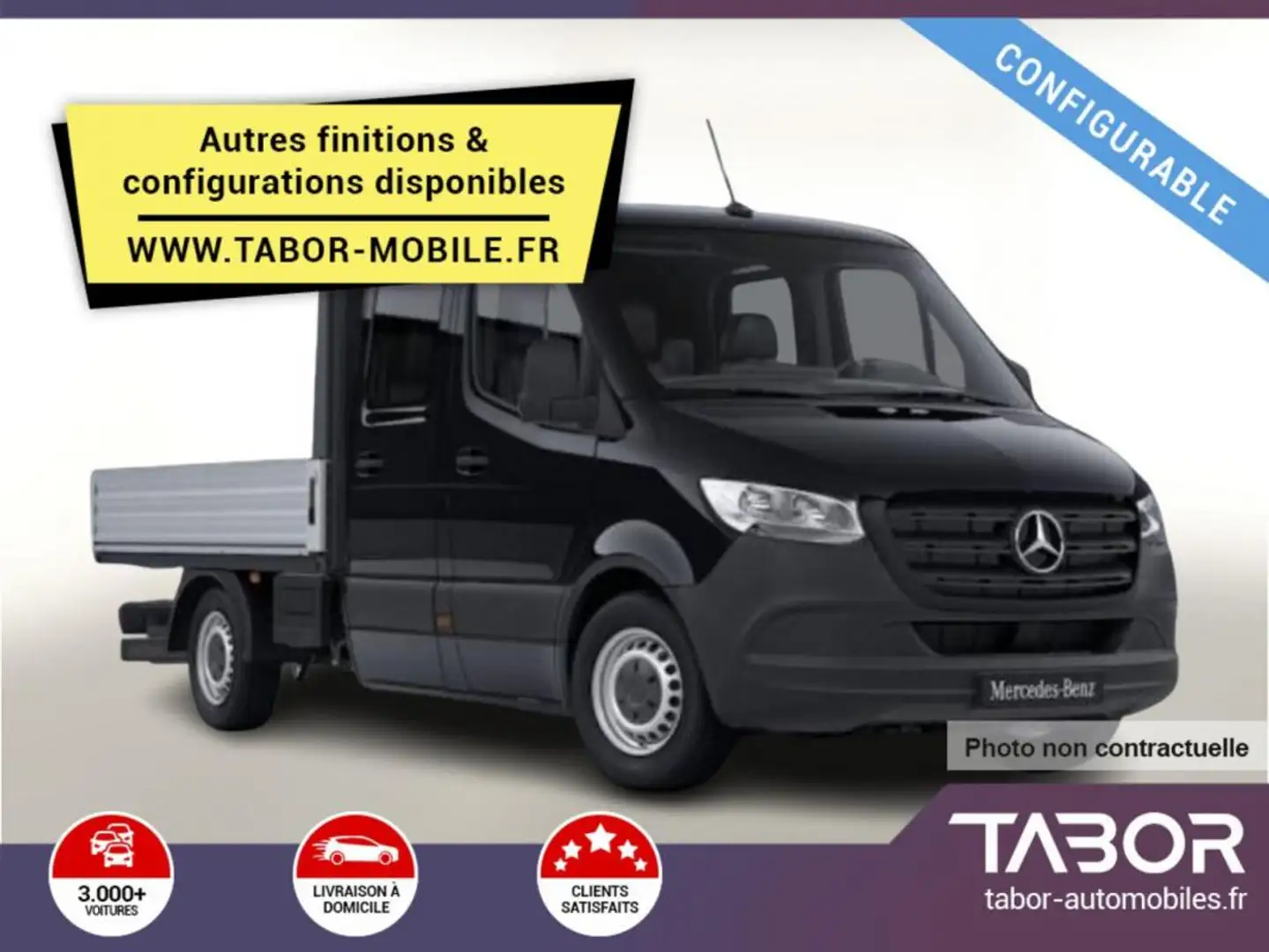 Mercedes-Benz Sprinter Pritsche 317 CDI DoKa L2 Noir - 1