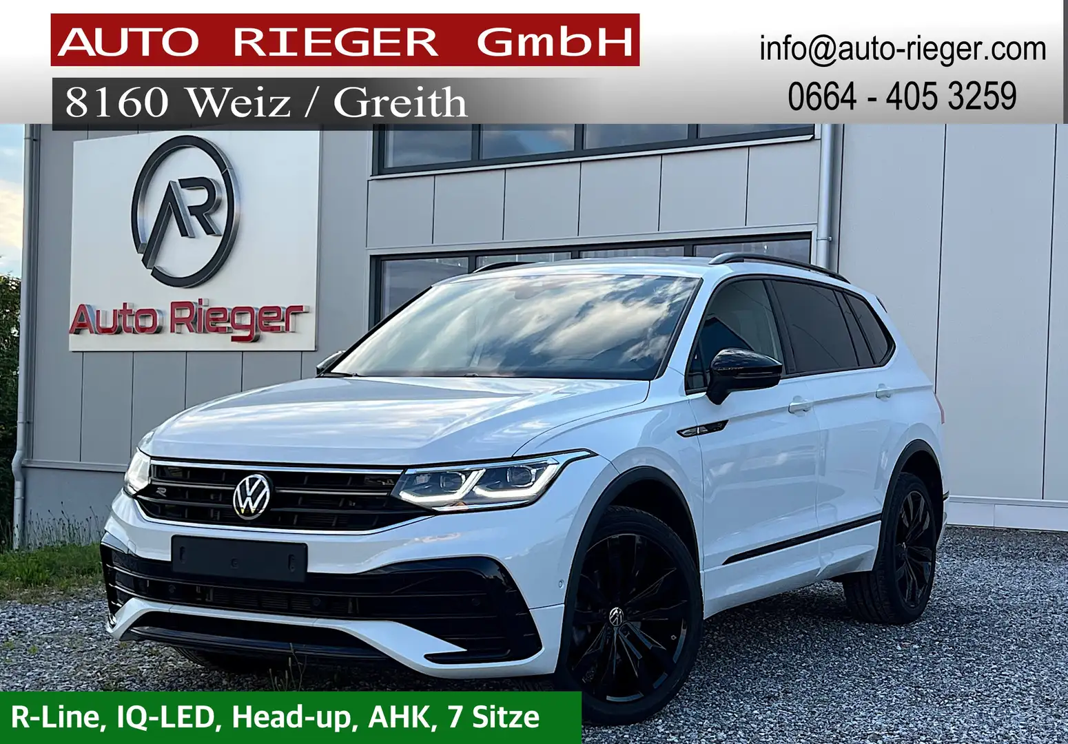 Volkswagen Tiguan Allspace R-Line 4Motion TDI 7 Sitzer, AHK, GARANTIE Weiß - 1