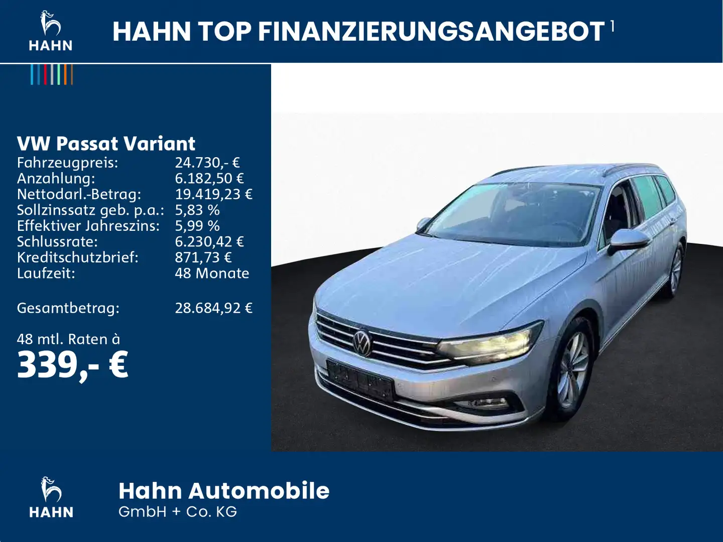 Volkswagen Passat Variant 2,0TSI DSG Business NAV LED ACC Silber - 2