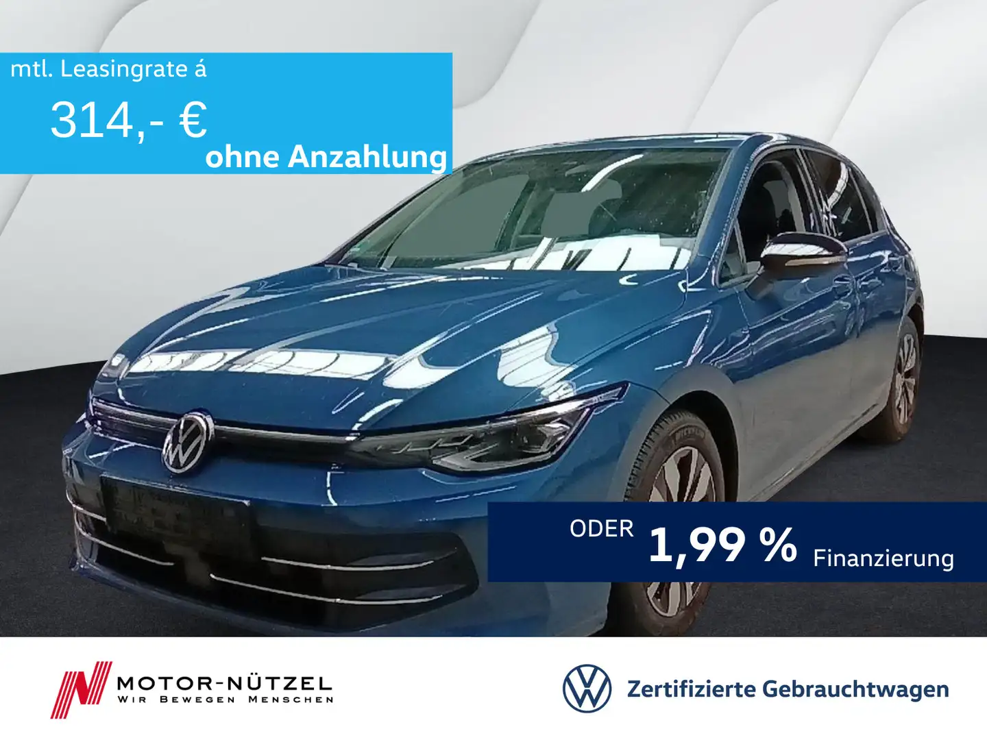 Volkswagen Golf VIII 1.5 eTSI DSG GOAL MATRIX+NAVI+AHK+ACC Blau - 1