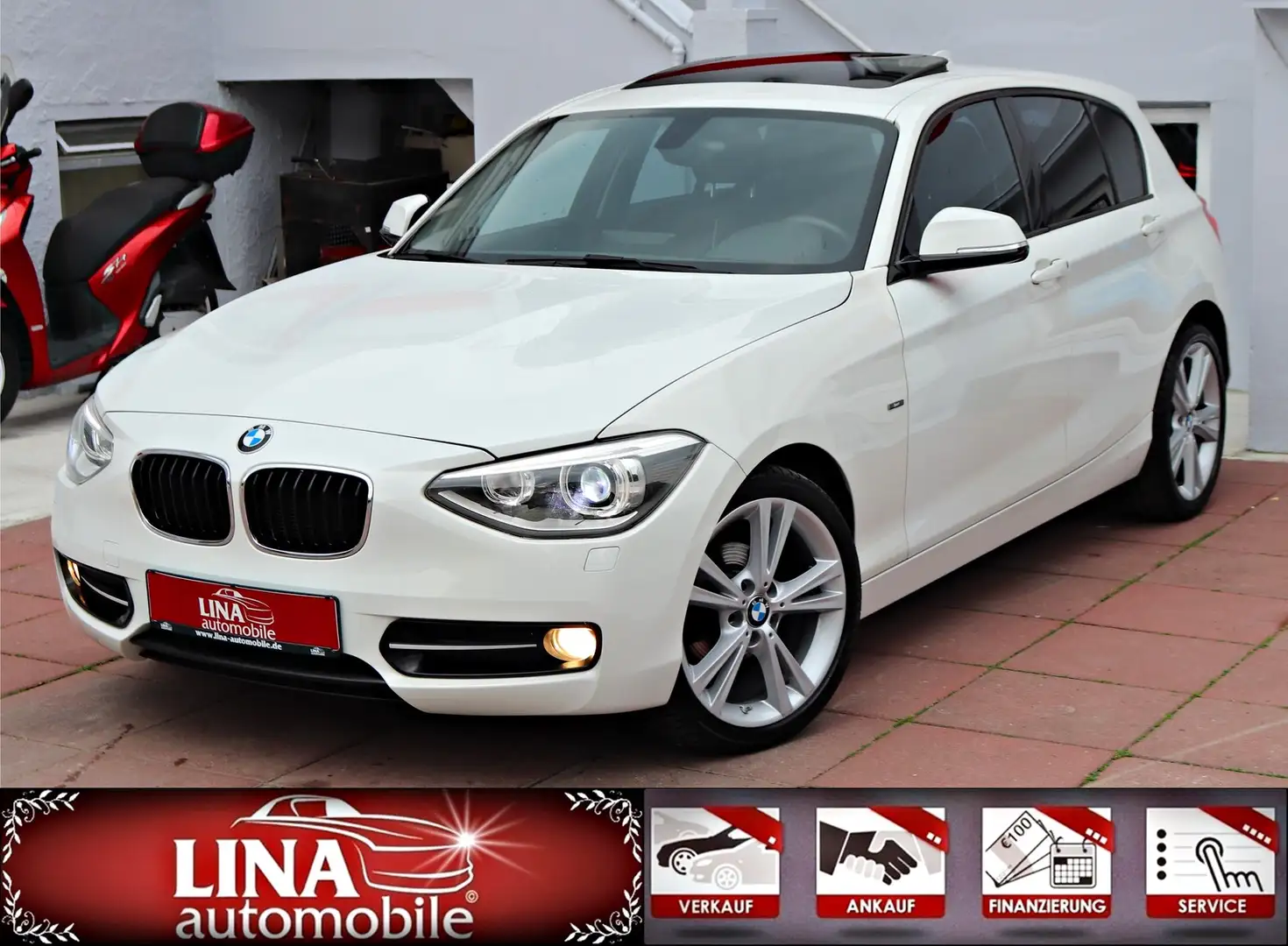 BMW 116 i Aut. Sport Line el.SD*NaviProf.*BiXen*KeyGo Wit - 1