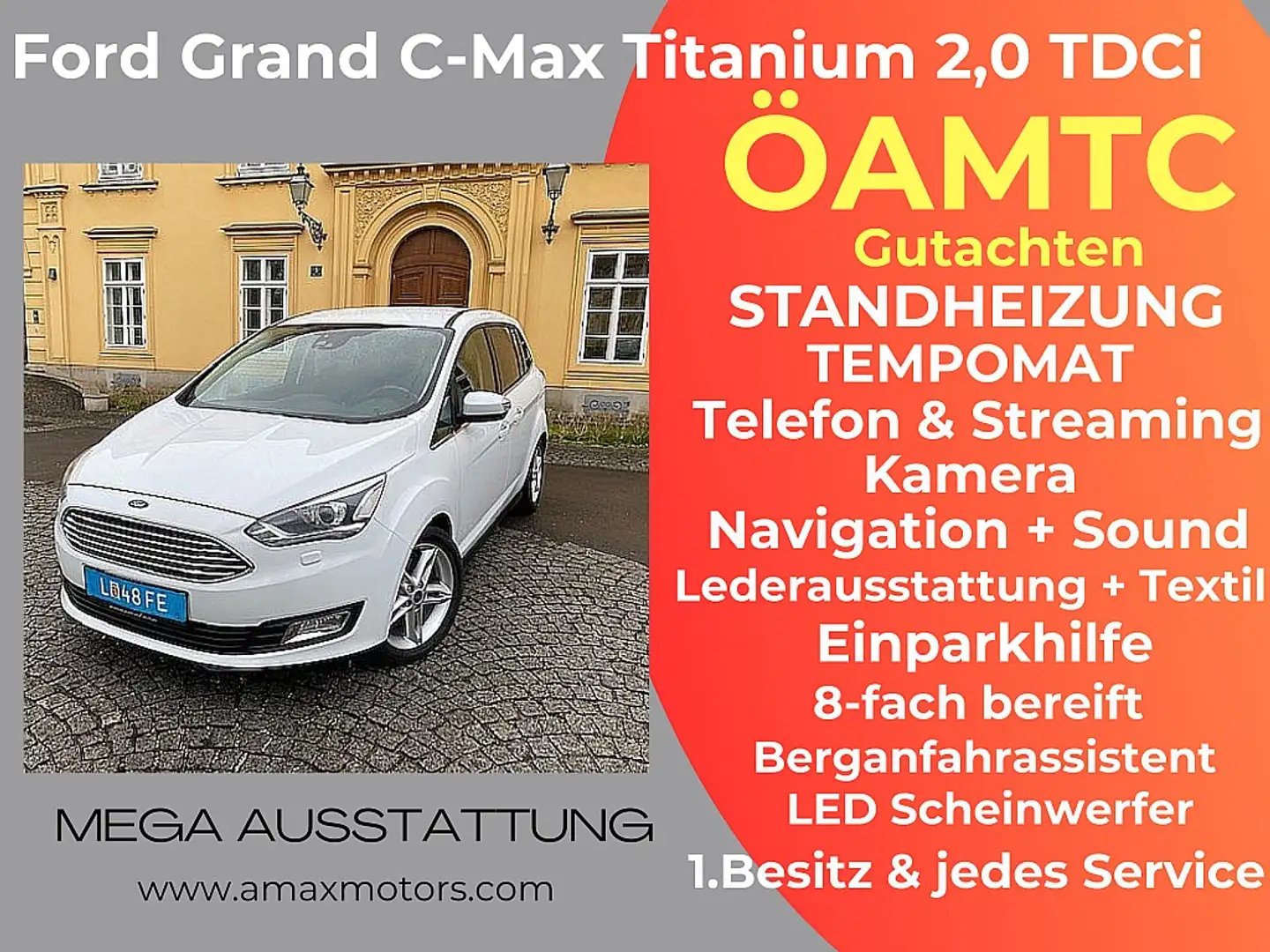 Ford Grand C-Max Grand C-MAX Titanium 2,0 TDCi * Kamera, Standhe... Белый - 1