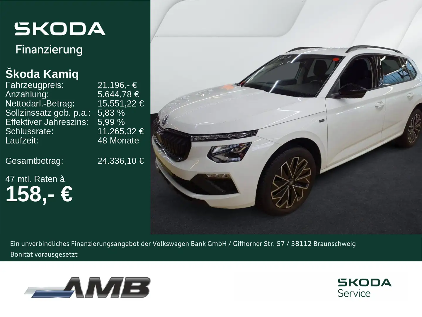 Skoda Kamiq Tour 1.0 TSI Matrix-LED/Black/Sitzhzg/RFK Weiß - 1