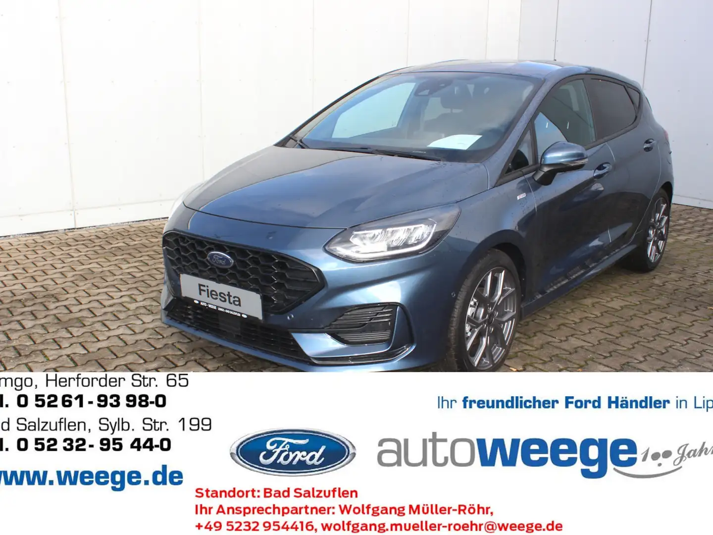 Ford Fiesta ST-Line 1,0 EcoBoost Hybrid Blau - 1