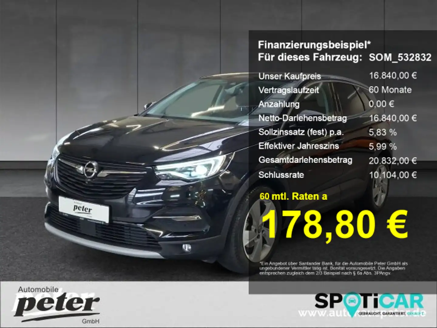 Opel Grandland X Grandland X 1.2 Turbo Opel 2020 Klimaautomatik Sitzheizung Schwarz - 2