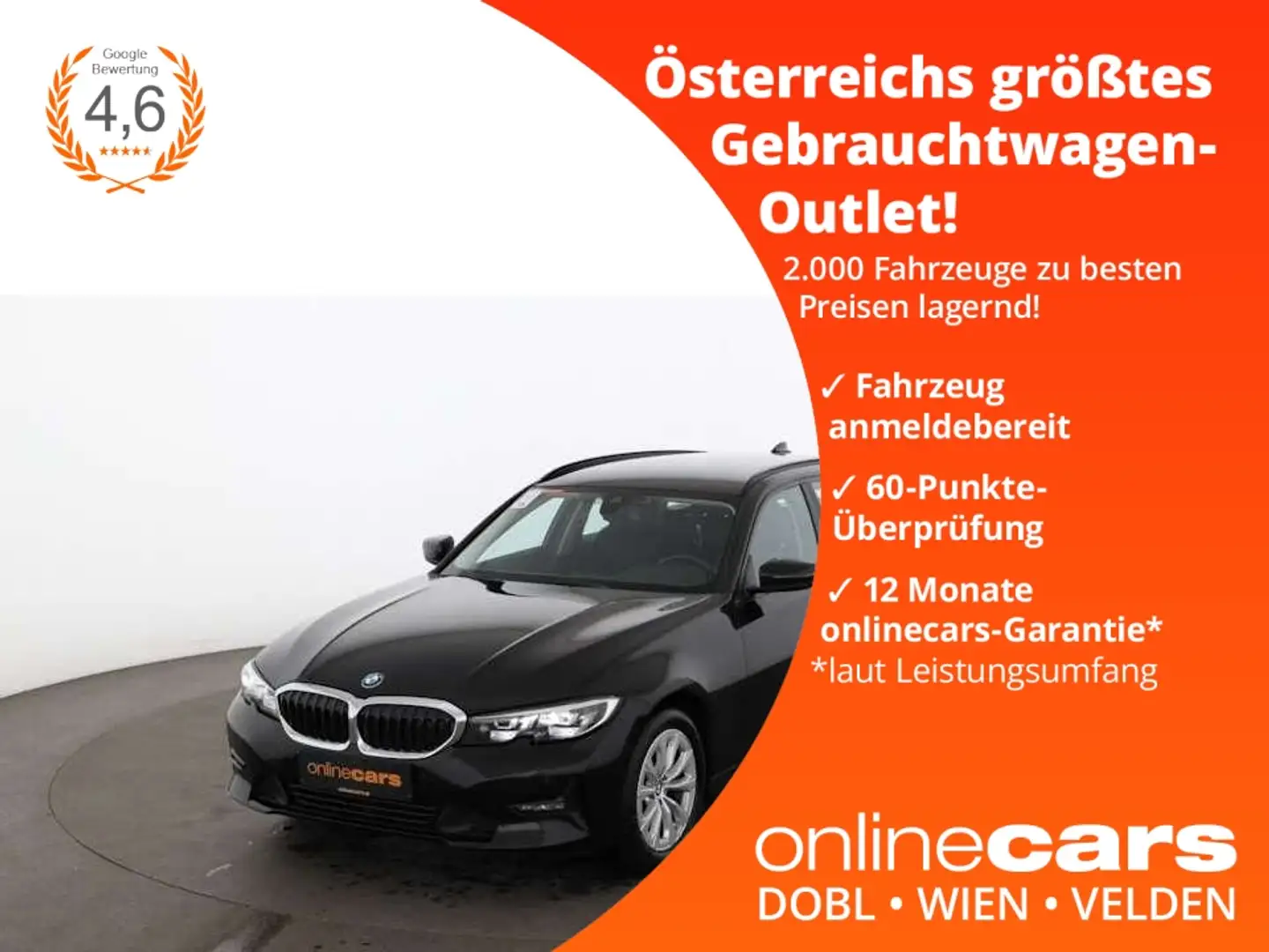 BMW 320 d Touring Advantage Aut LED NAVI R-CAM SITZHZG Schwarz - 1