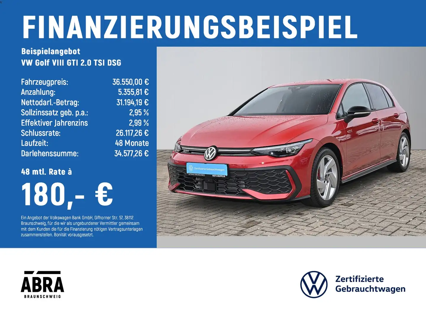 Volkswagen Golf VIII GTI 2.0 TSI DSG IQ.LIGHT+CAM+LANE Rojo - 2