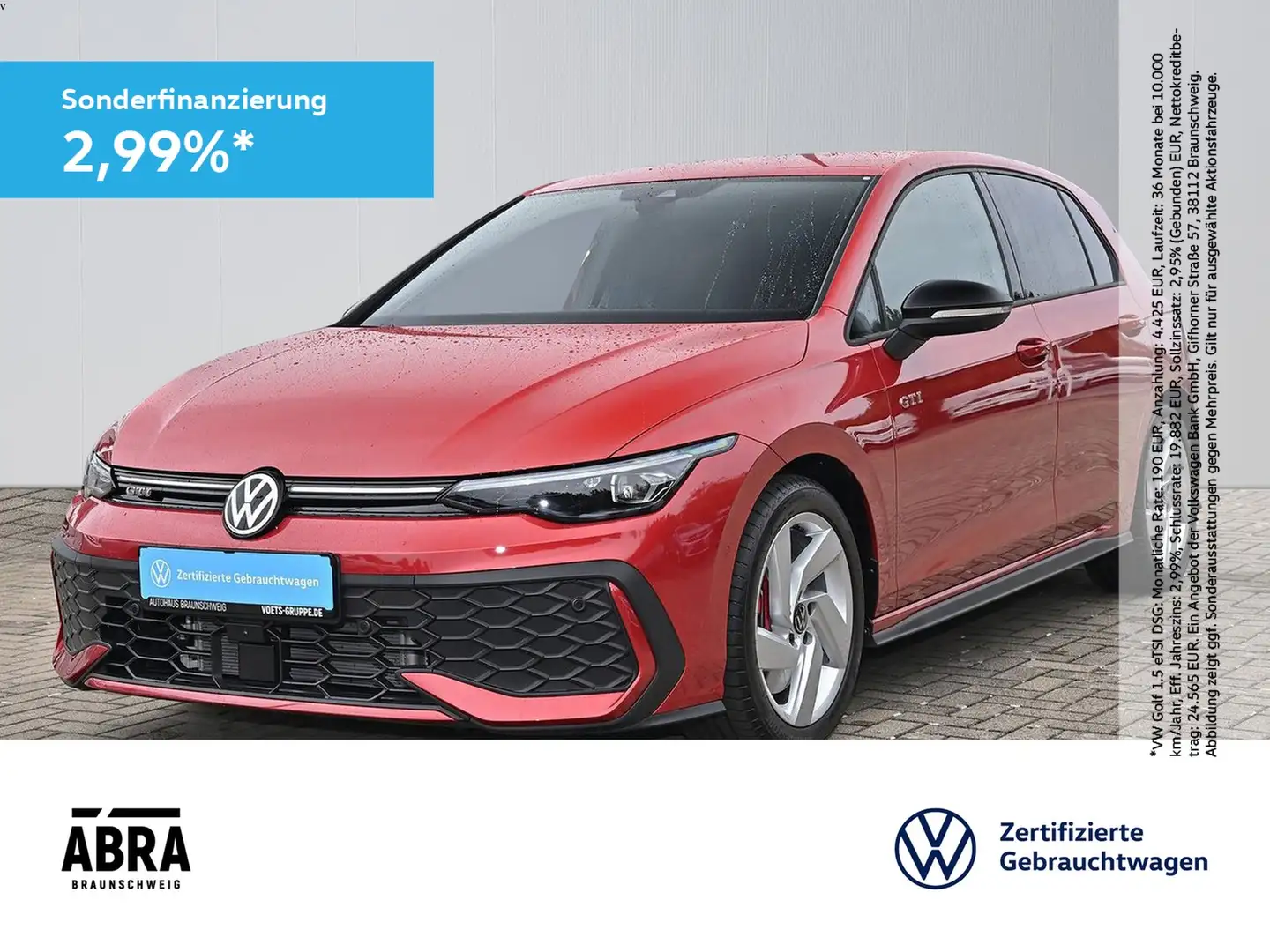 Volkswagen Golf VIII GTI 2.0 TSI DSG IQ.LIGHT+CAM+LANE Rojo - 1