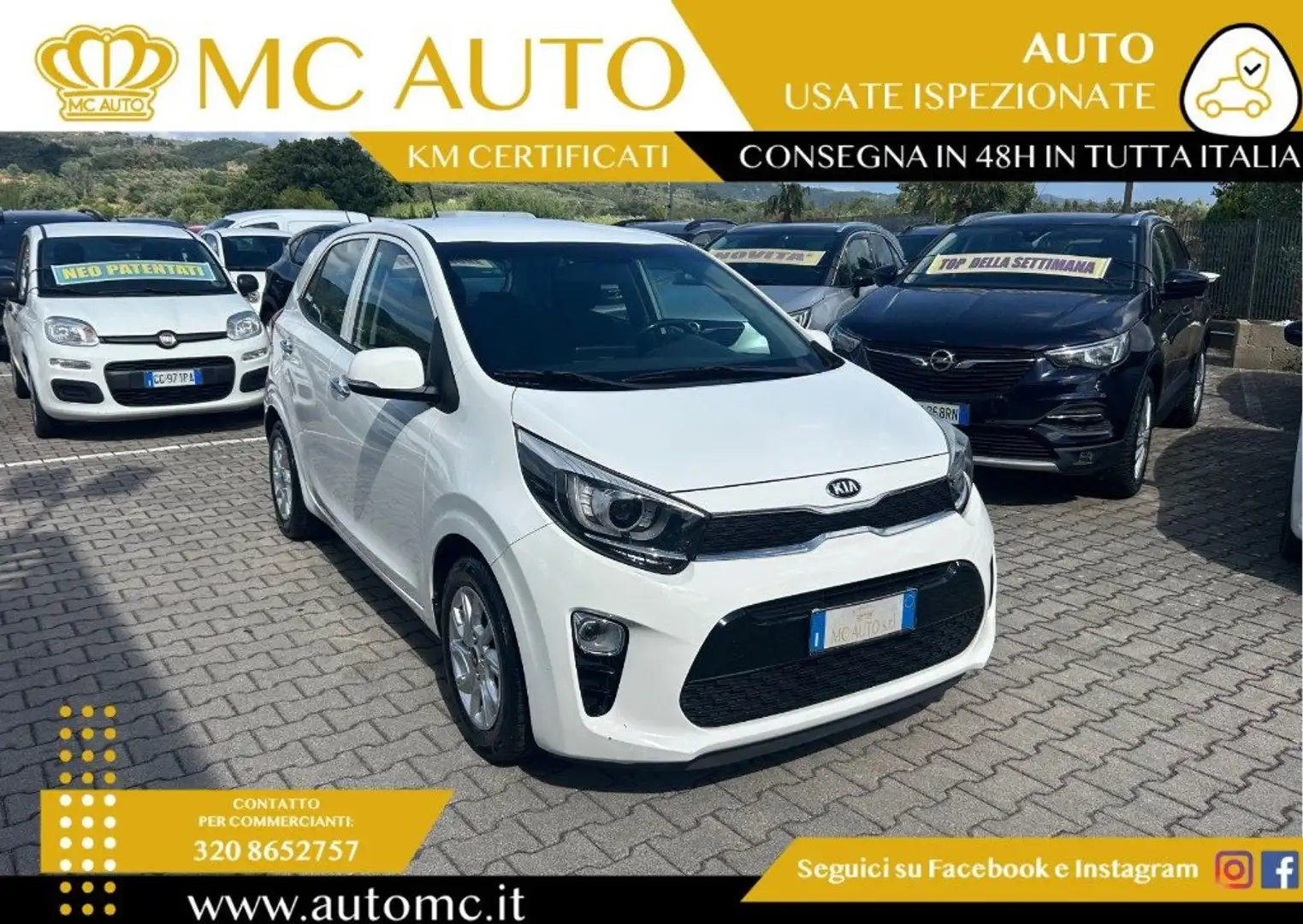 Kia Picanto 1.0 12V 5 porte Cool Bianco - 1