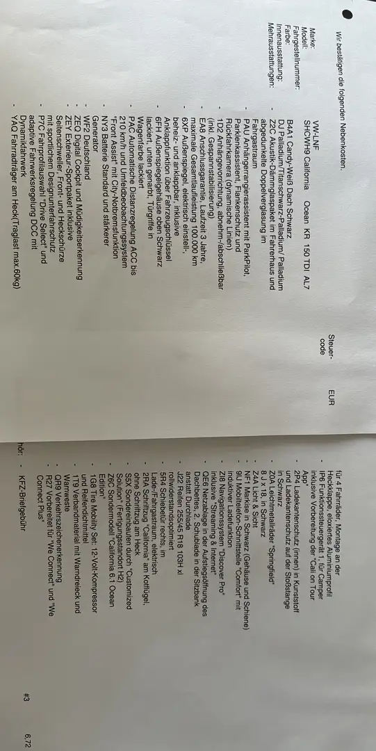 Volkswagen T6.1 California DSG 4MOTION Ocean Edition + PV + Garantie 03/28 Blanco - 2