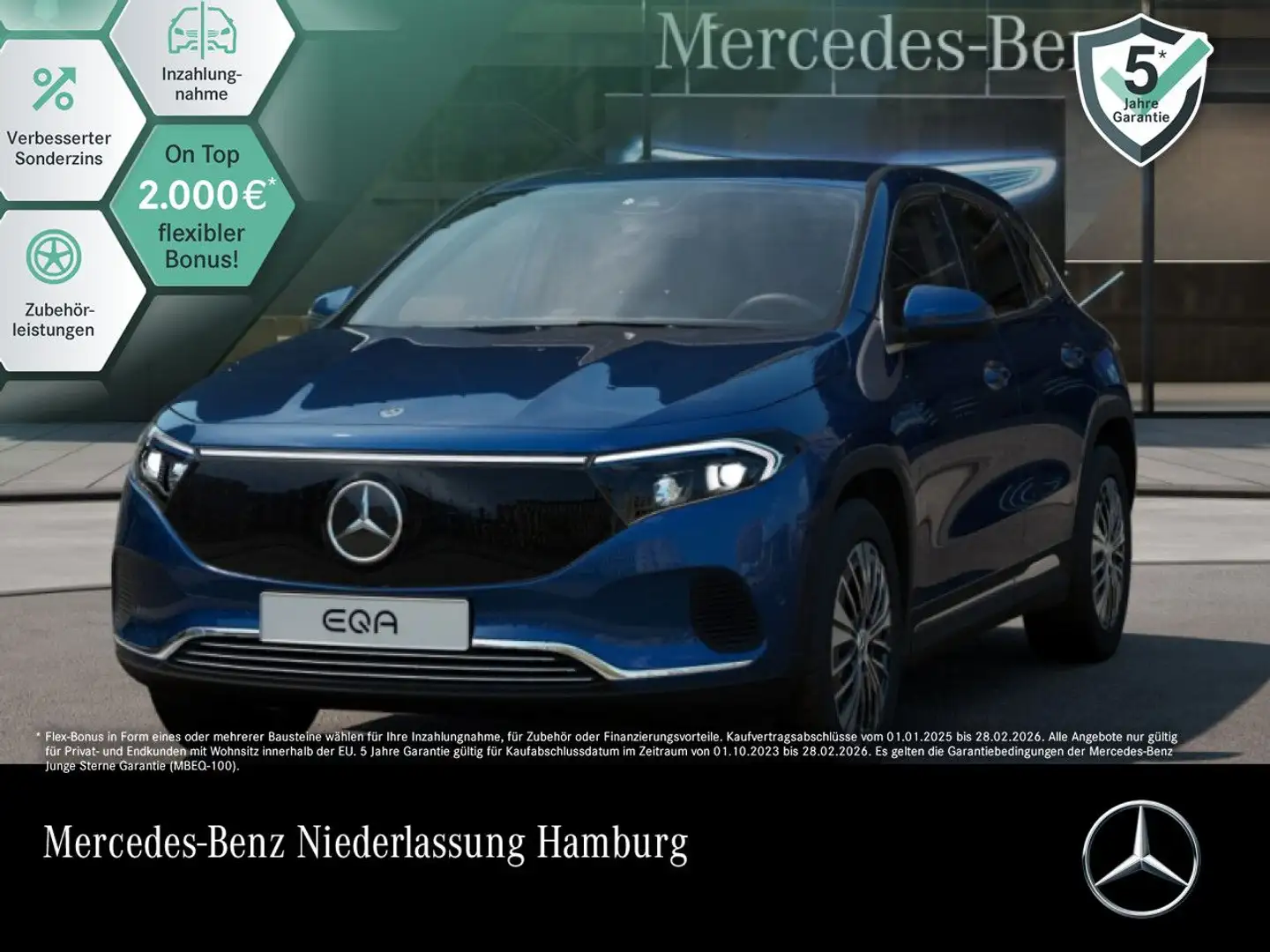 Mercedes-Benz EQA 300 4M PROG+ADVANCED+AHK+KAMERA+MEMORY+SPUR Blau - 1