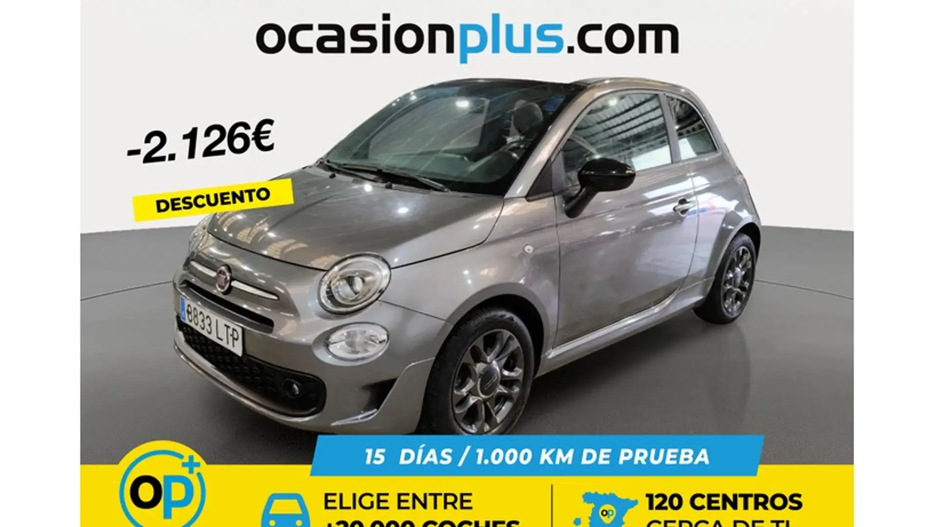 Fiat 500C 1.0 Hybrid Connect 52kW Gris - 1