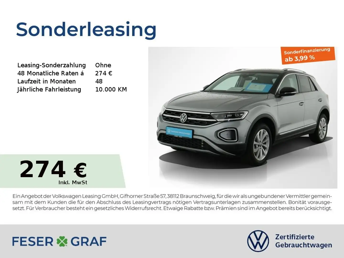 Volkswagen T-Roc Style 1.5 TSI DSG Navi AHK LED SiHz Schwarz - 1