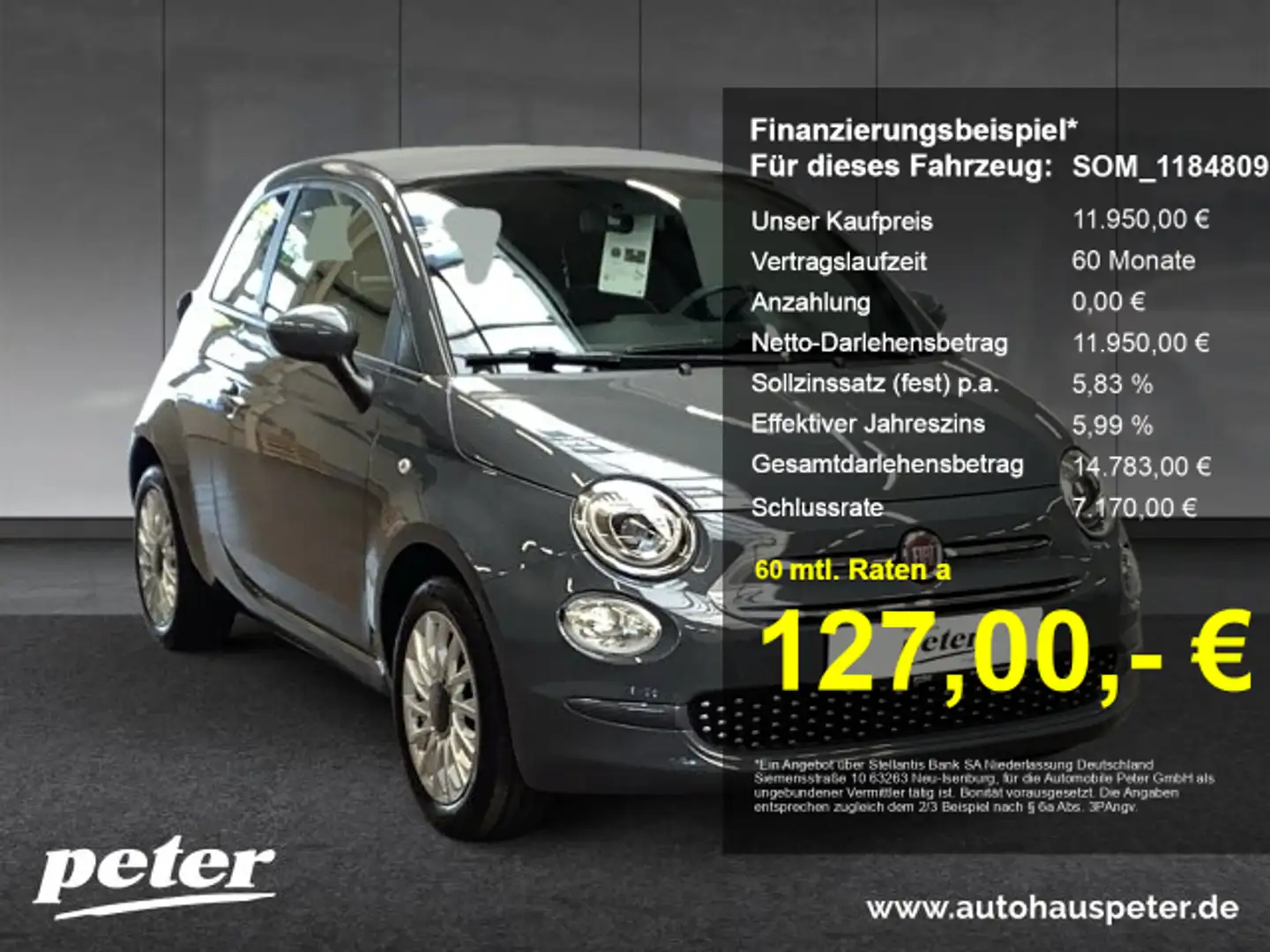 Fiat 500 500C 1.0 Mild Hybrid Lounge S&S (BDK) Gris - 1
