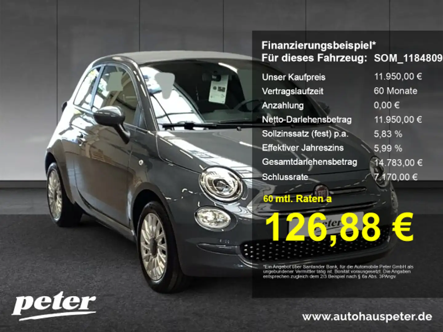 Fiat 500 500C 1.0 Mild Hybrid Lounge S&S (BDK) Gris - 1