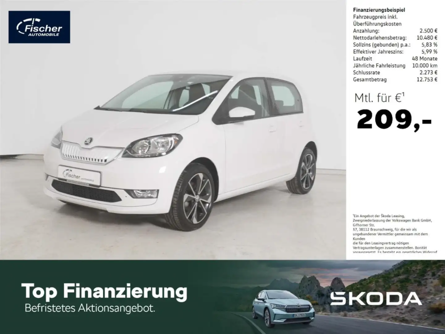 Skoda Citigo Style iV 32,3 kWh Alu/Klima/DAB+ Blanco - 1