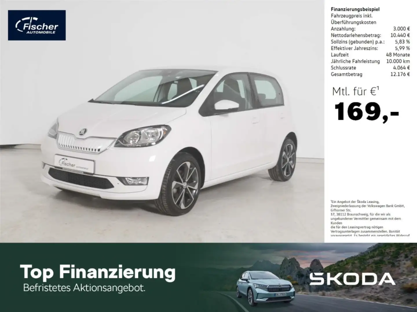 Skoda Citigo Style iV 32,3 kWh Alu/Klima/DAB+ Blanc - 1