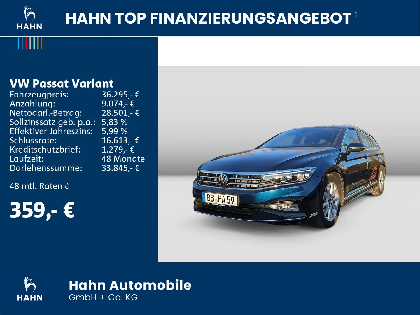 Volkswagen Passat Variant Elegance 2,0TSI 190PS DSG AHK DCC Blau - 2