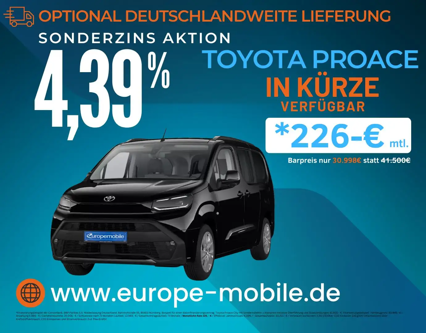 Toyota Proace City Verso TEAMPLAYER L2 1.5 D-4D 96 kW AT 7-Sitzer ... Czarny - 1
