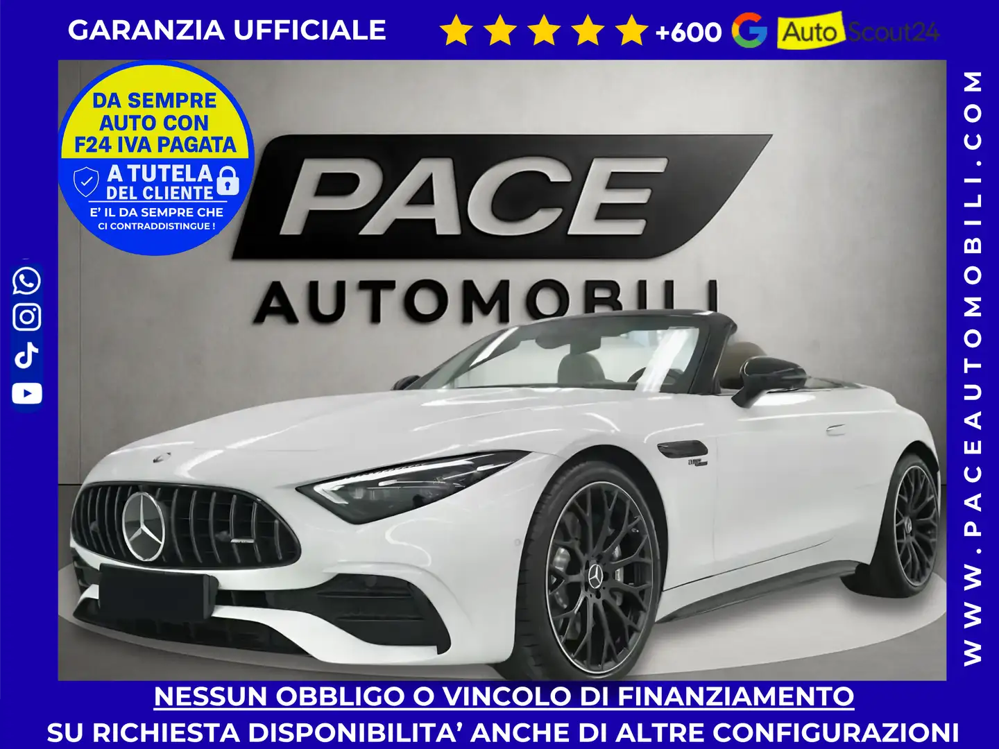 Mercedes-Benz SL 43 AMG AMG PREMIUM 21" V8 STYLE BURMESTER NIGHT PDC ACC Weiß - 1