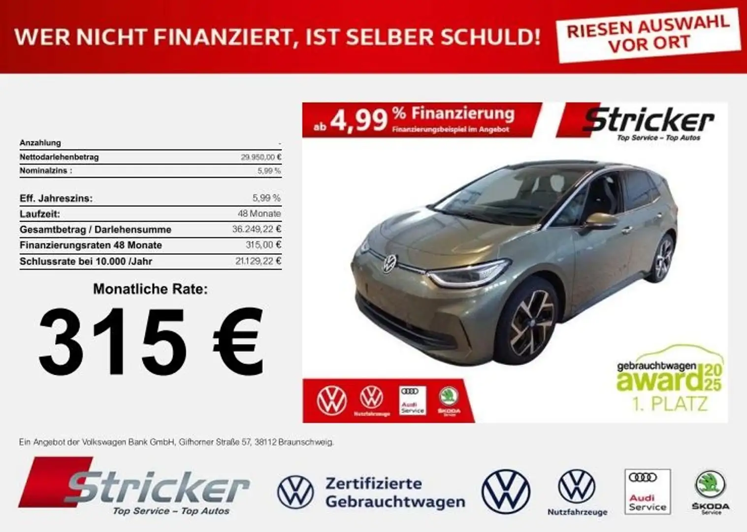 Volkswagen ID.3 Pro 150/58 315,-ohne Anzahlung IQ.Light AHK Wärme Grün - 2