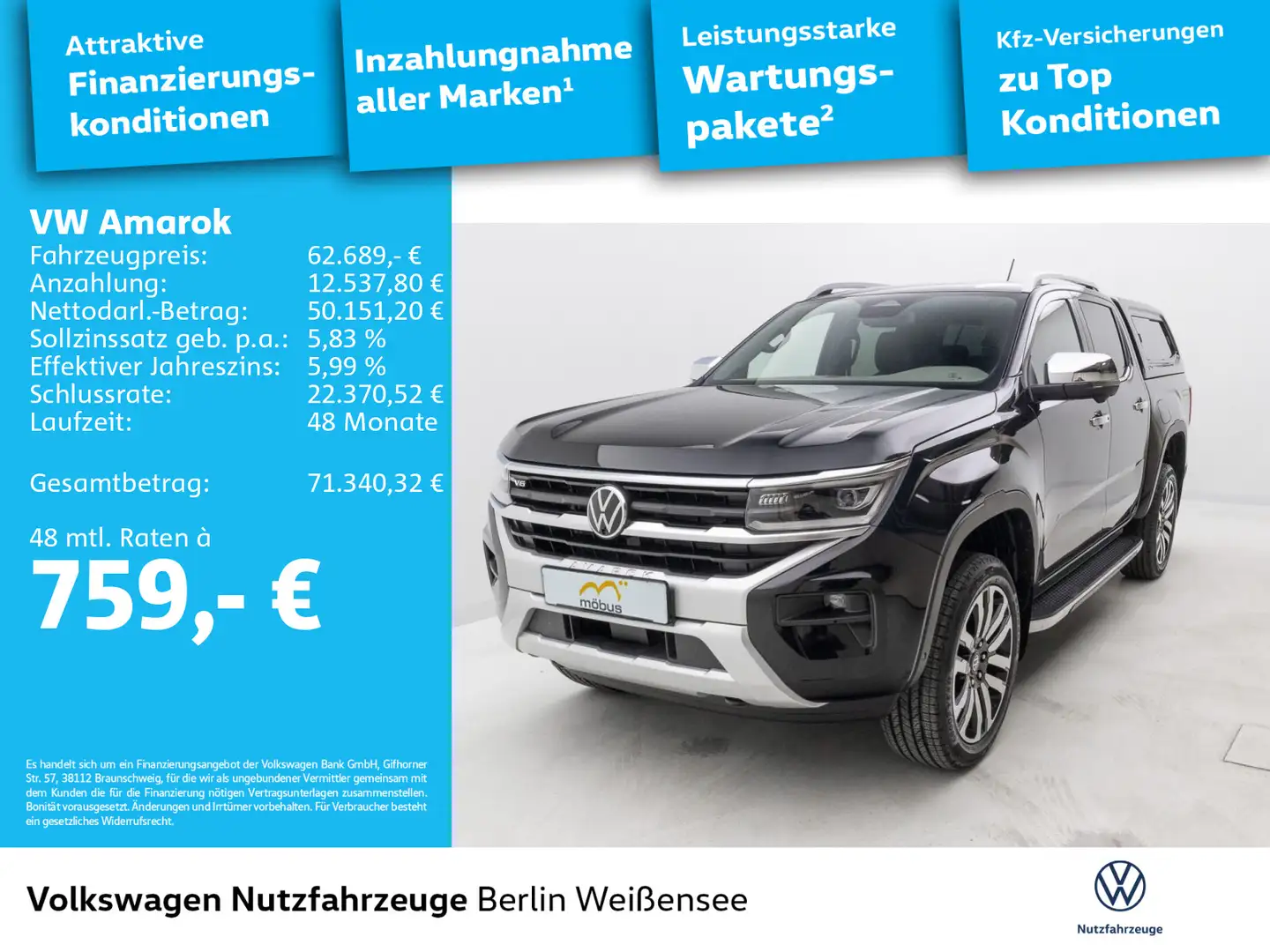 Volkswagen Amarok 3.0 TDI Aventura 4M*NAV*RFK*AHK*IQ.LIGHT Noir - 2