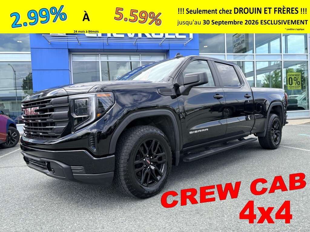 2024 GMC Sierra 1500 PRO GRAPHITE / 2.7L 4X4 / Crew Cab / TAUX 2.99%