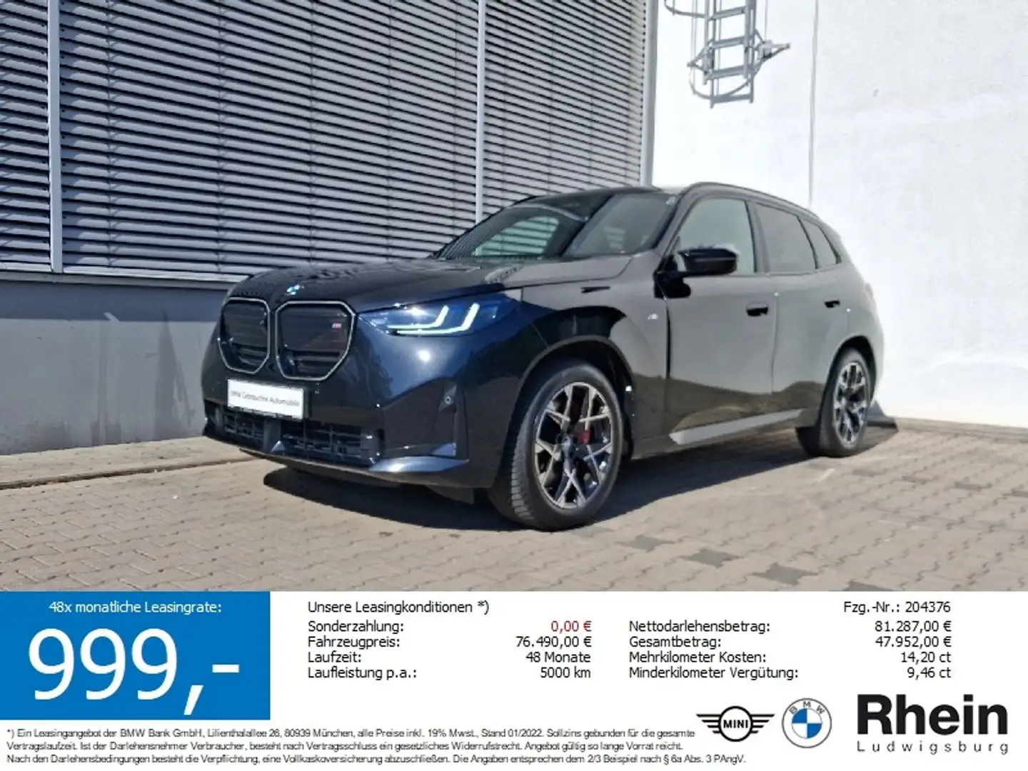 BMW X3 M 50 xDrive LED Navi AHK HarmKard Sitzbel. Noir - 1
