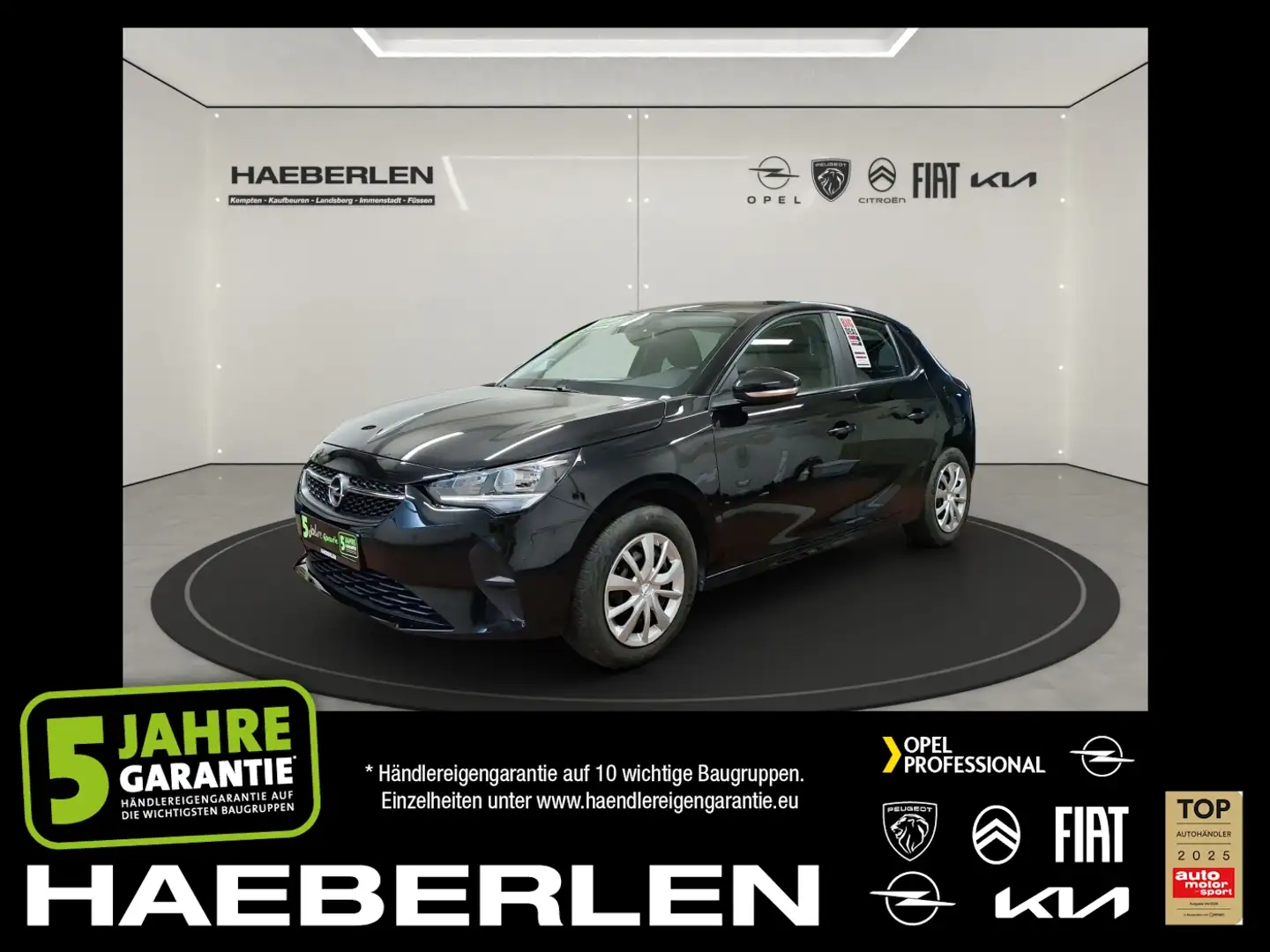 Opel Corsa F 1.2 Edition KAM PDC SpurH Noir - 1