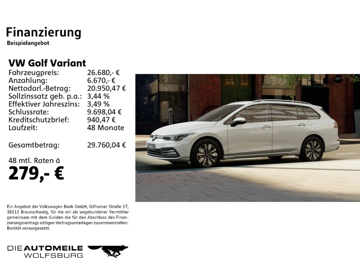 Volkswagen Golf Variant Golf VIII Variant 1.0 eTSI MOVE AHK/Navi/LED White - 2