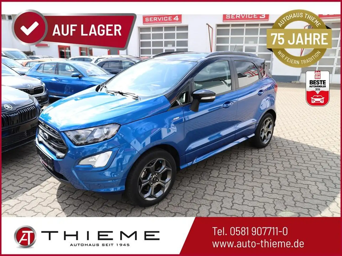 Ford EcoSport ST-Line 125PS - RFK/App/FSH/SHZ/PDC/1.Hd/8-fach... Bleu - 1