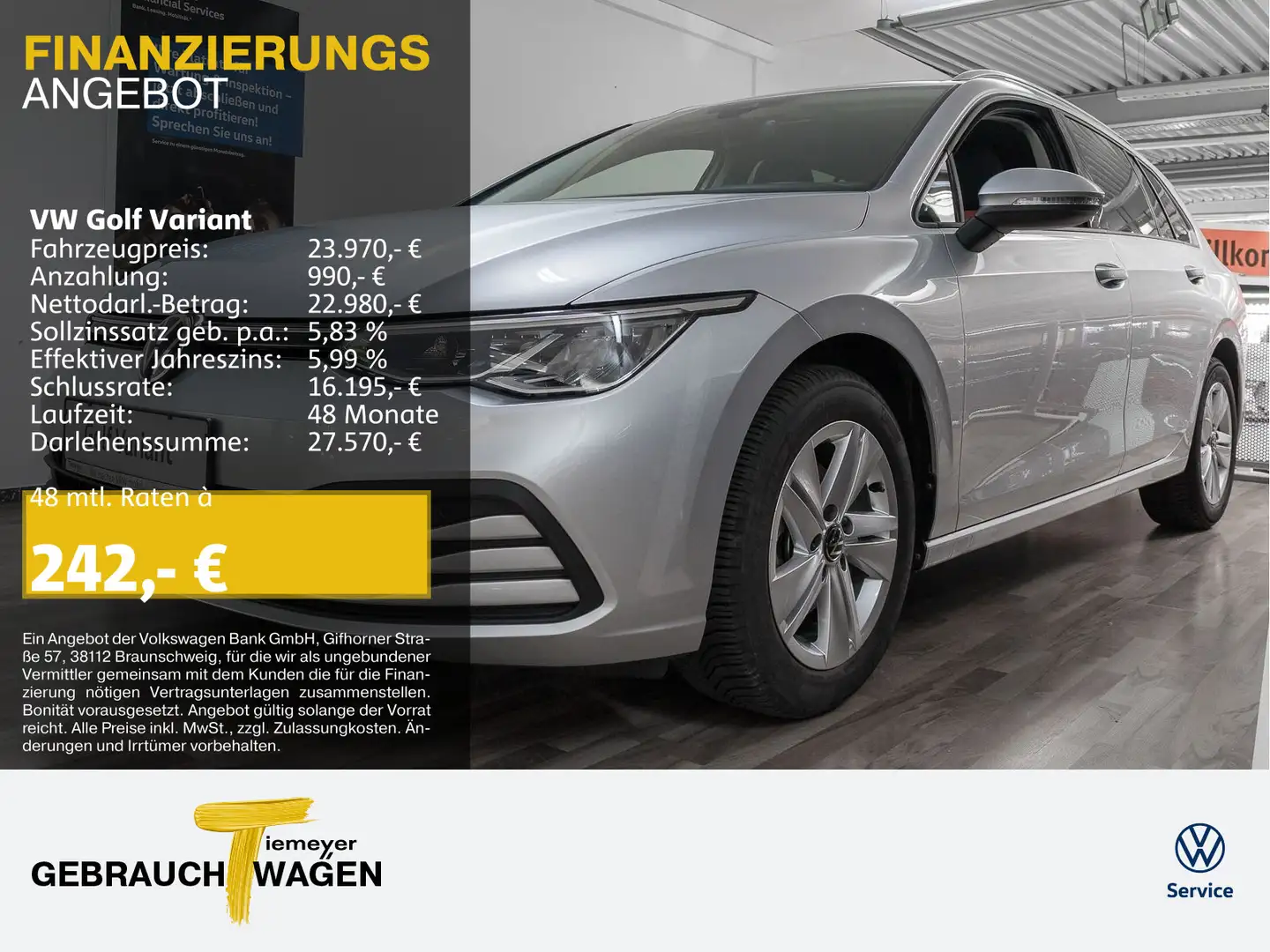Volkswagen Golf Variant 1.5 TSI LIFE LED NAVI ACC KAMERA Silber - 1
