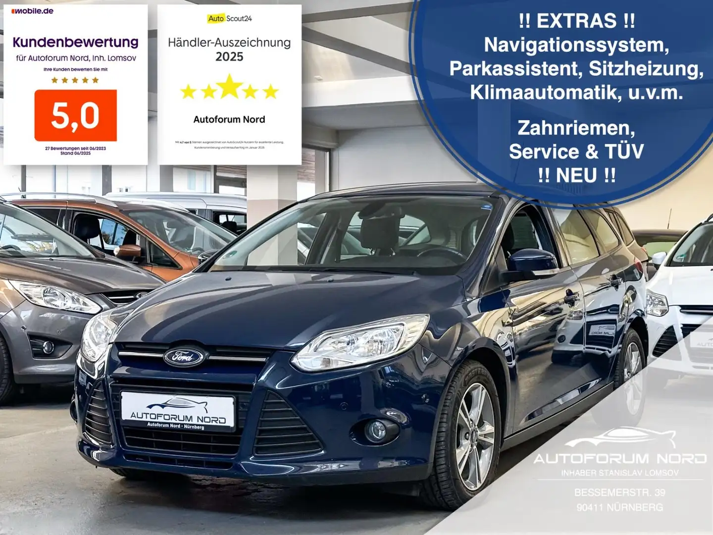Ford Focus Turnier SYNC *NEU ZAHNRIEMEN+SERVICE* Blau - 1