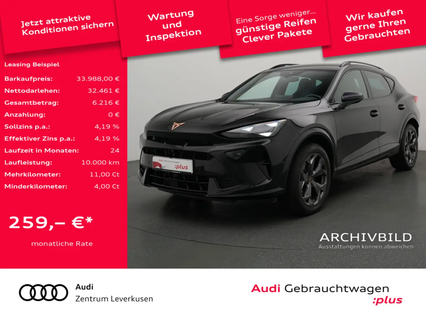 CUPRA Formentor DSG NAVI LEDER VIRT ACC KAM 360° SH Schwarz - 1