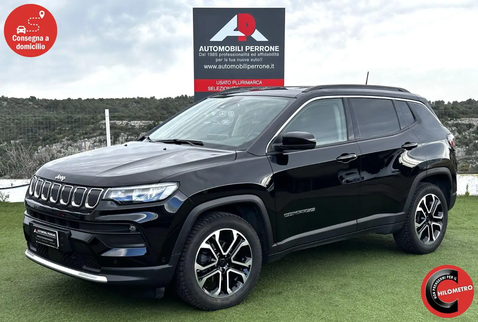 Jeep Compass 1.6 M-Jet 130cv Limited (APP/LED/Navi/Retro) Noir - 1