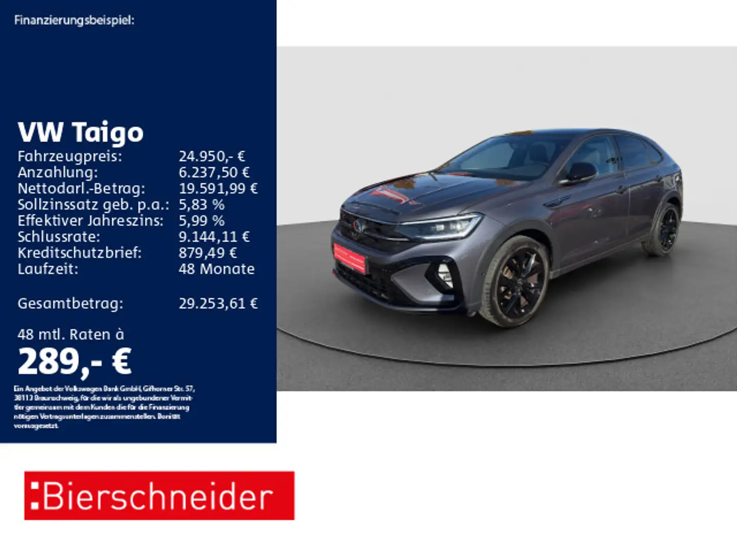 Volkswagen Taigo 1.5 TSI DSG R-Line Black 18 AHK PANO MATRI Gris - 1