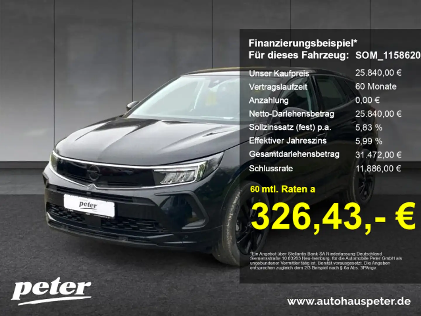 Opel Grandland Grandland 1.5 D GS Line Automatik (Mietw.) Noir - 1